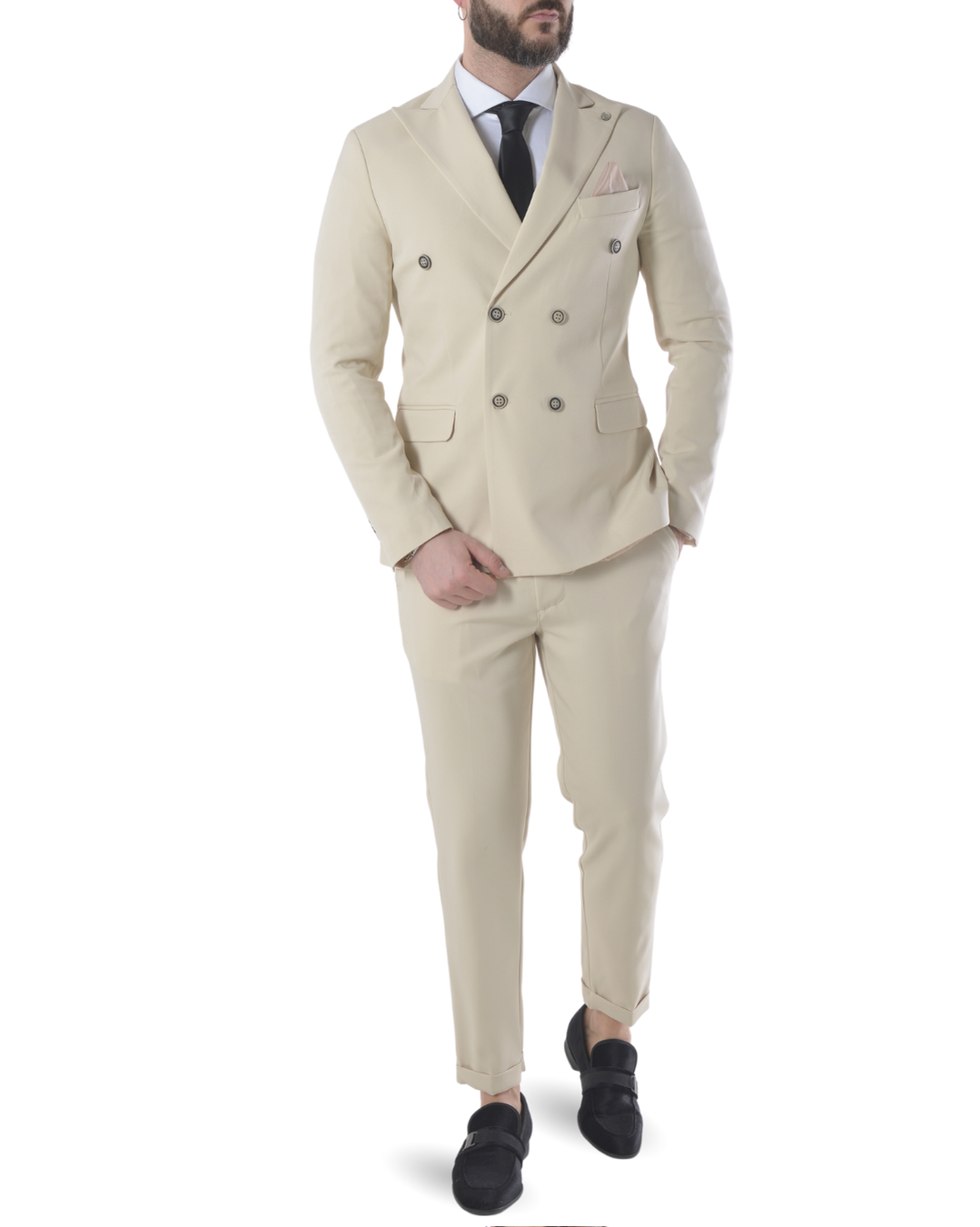 Abito completo doppio petto slim art ve800/ach07 beige