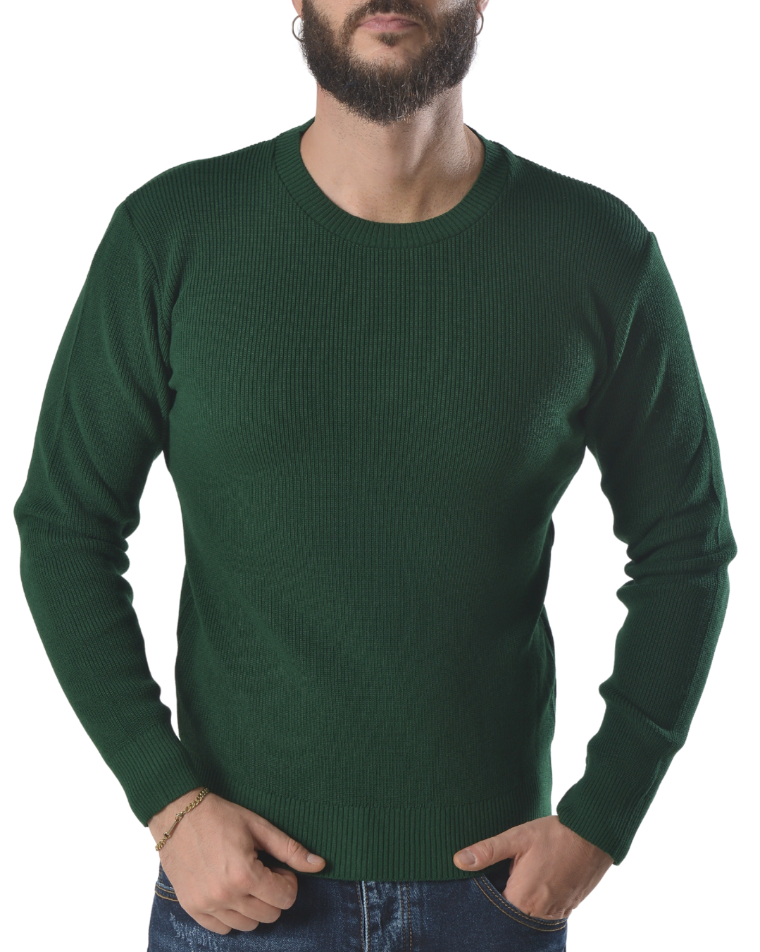 Maglioncino basic girocollo art 13670 verde
