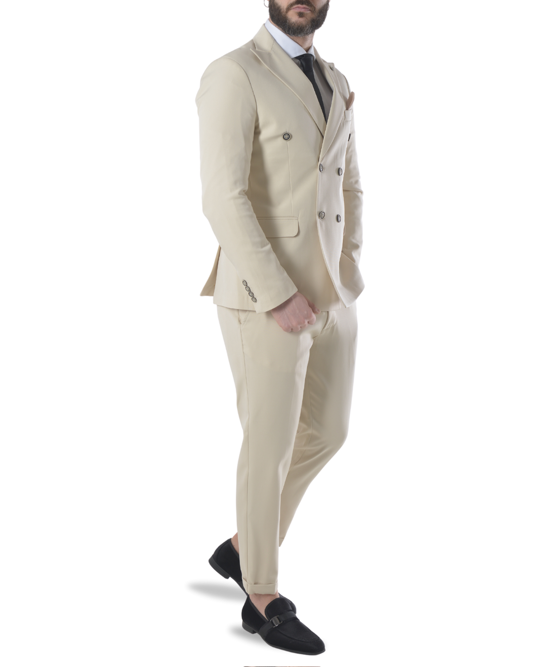 Abito completo doppio petto slim art ve800/ach07 beige