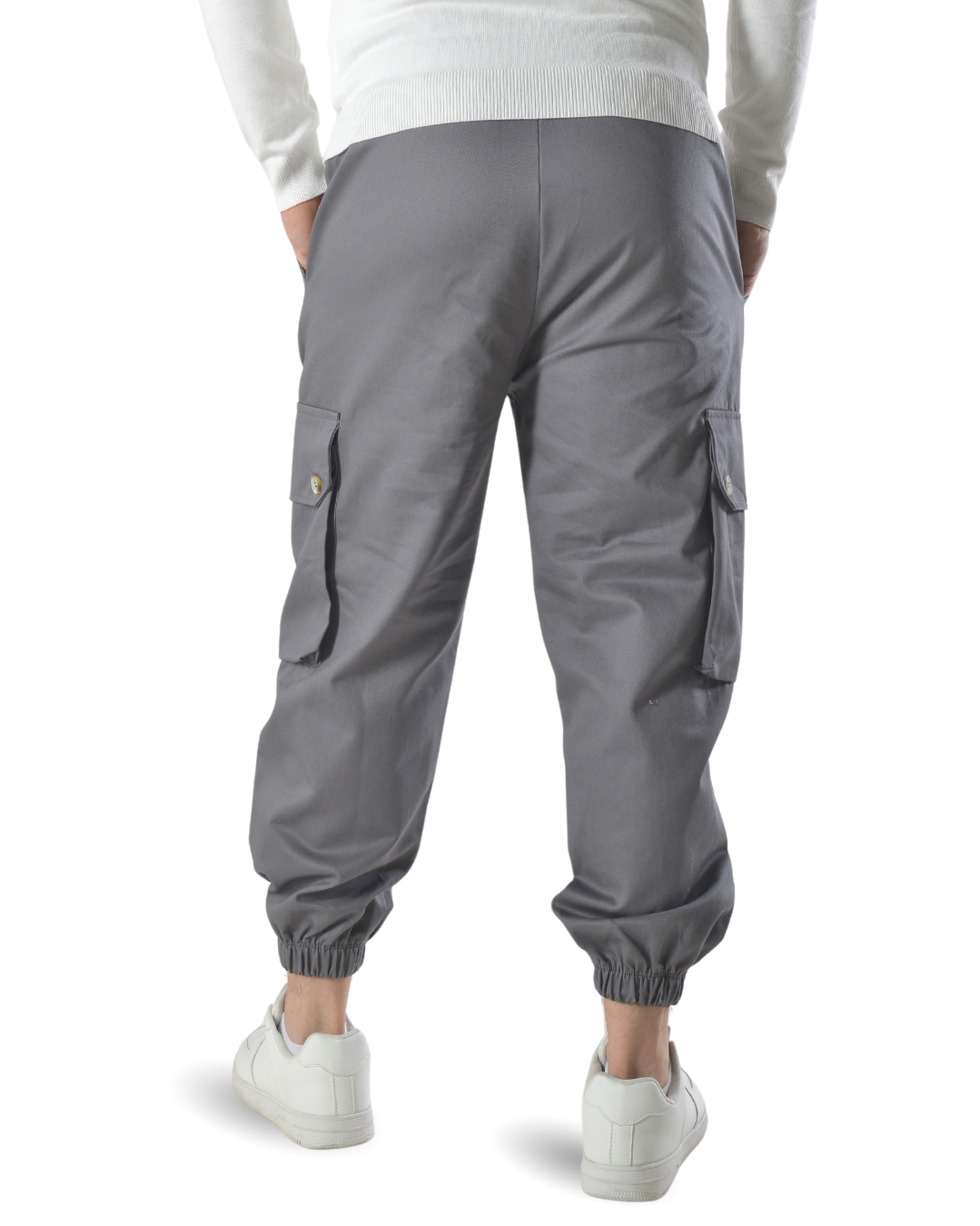 Pantalaccio cargo oversize in tessuto di cotone art 017204 grigio scuro