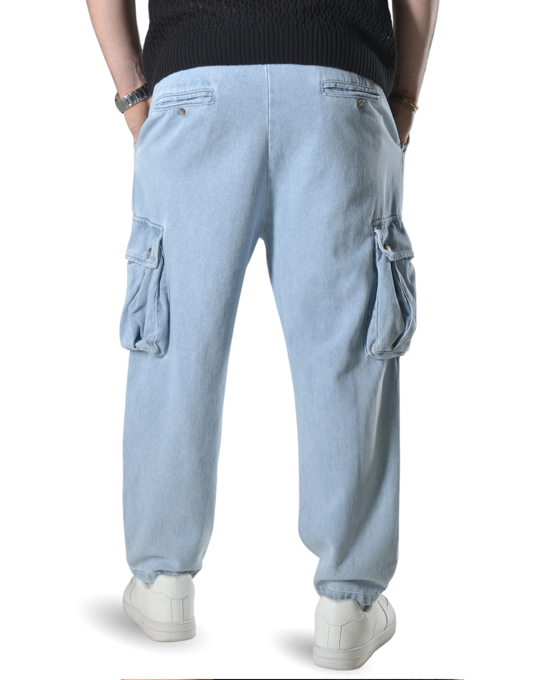 Pantalaccio jeans cargo oversize art 303003p denim chiaro