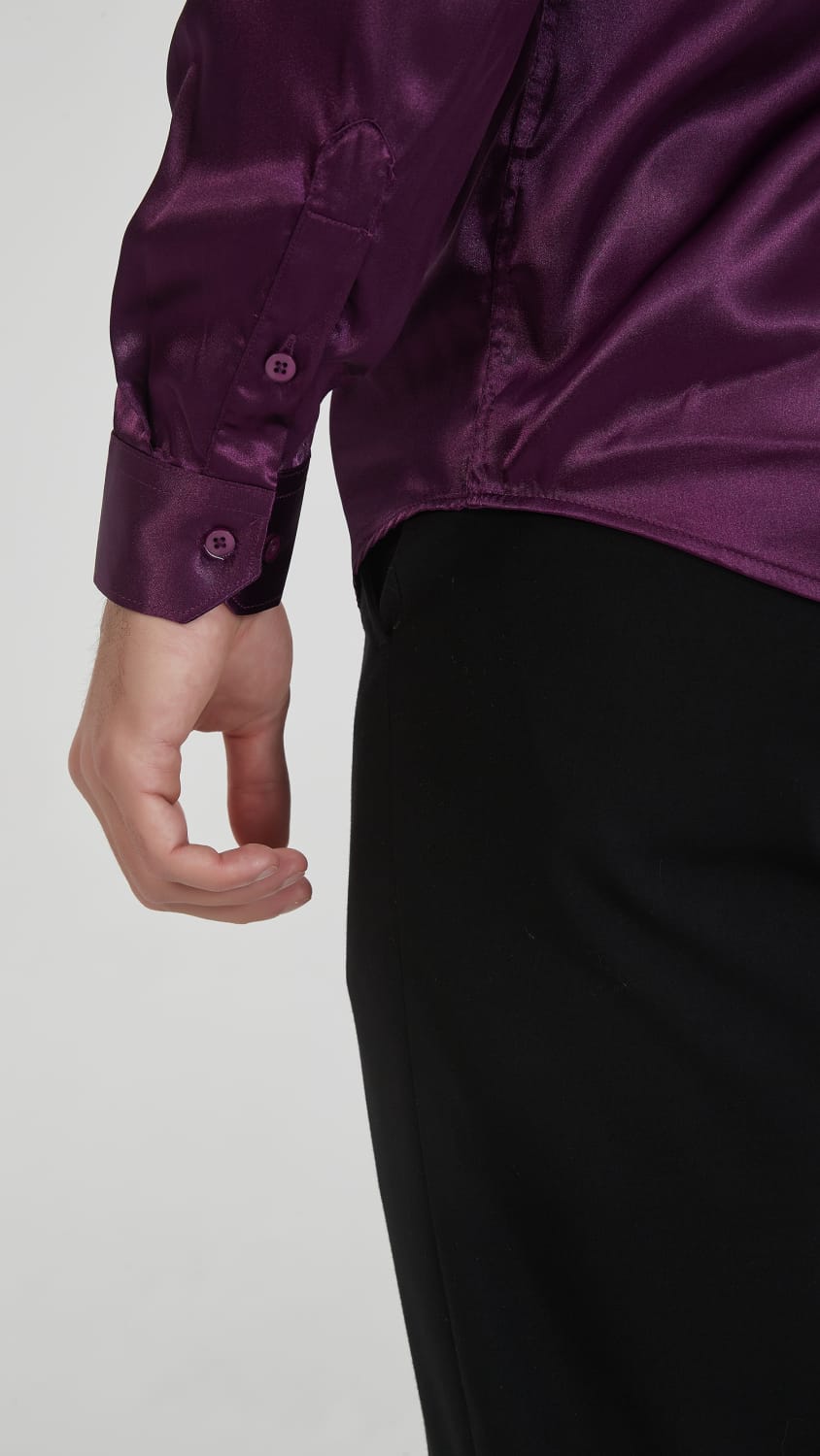 Camicia lucida in raso viola