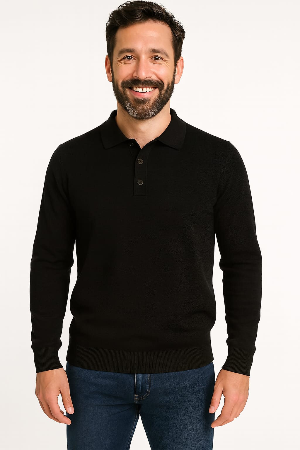 Maglia modello polo nera