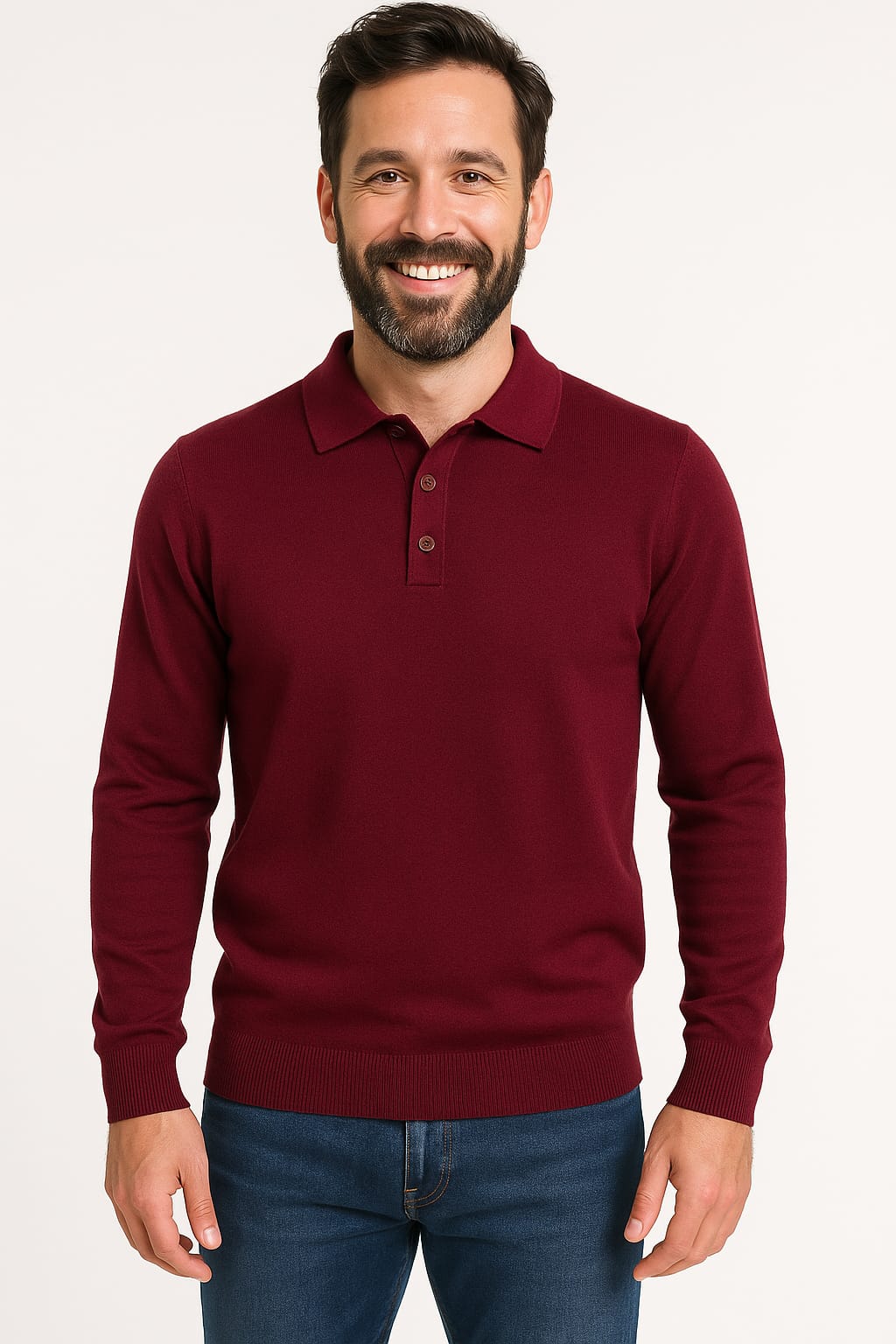 Maglia modello polo bordeaux