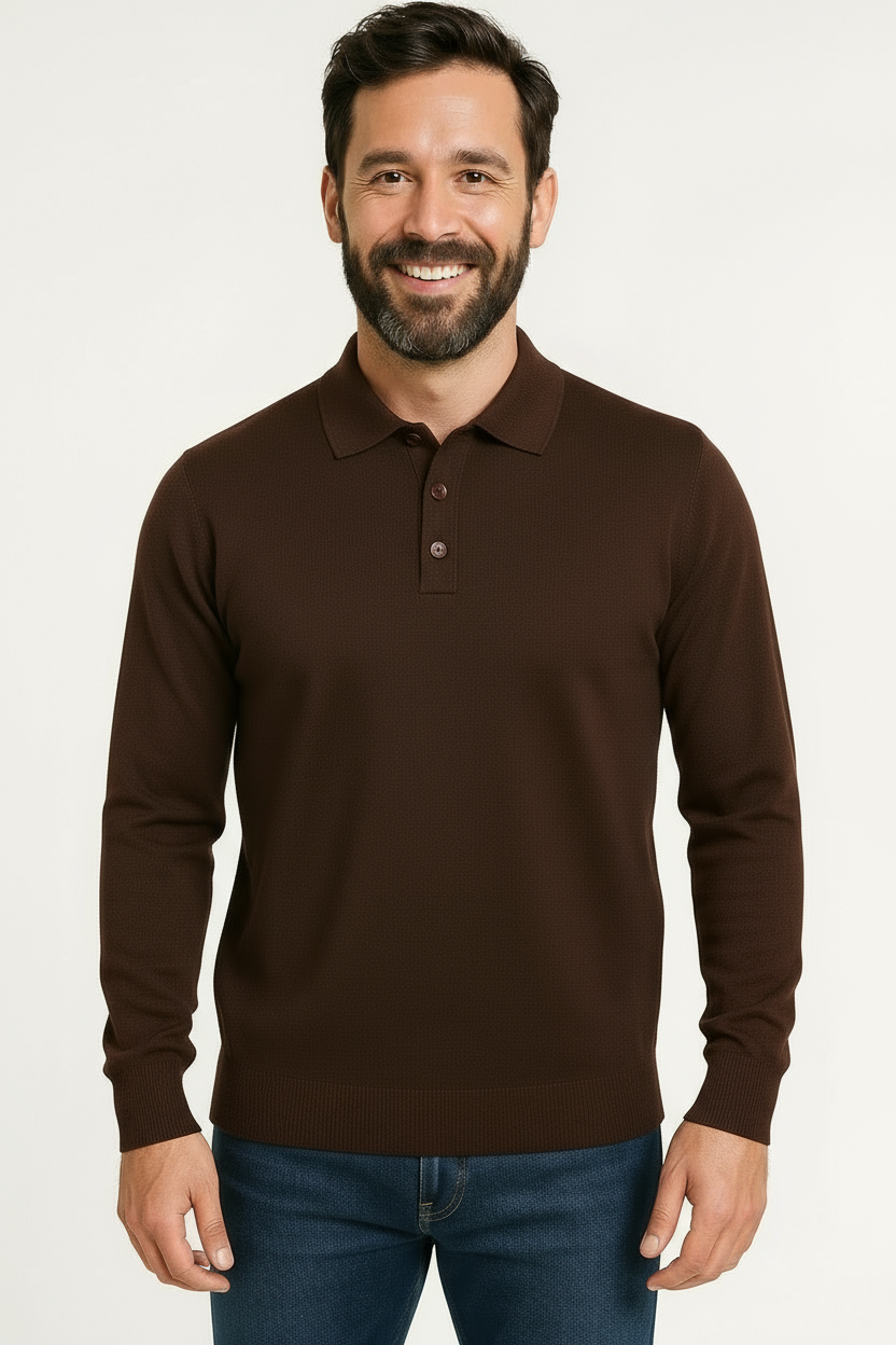 Maglia modello polo marrone