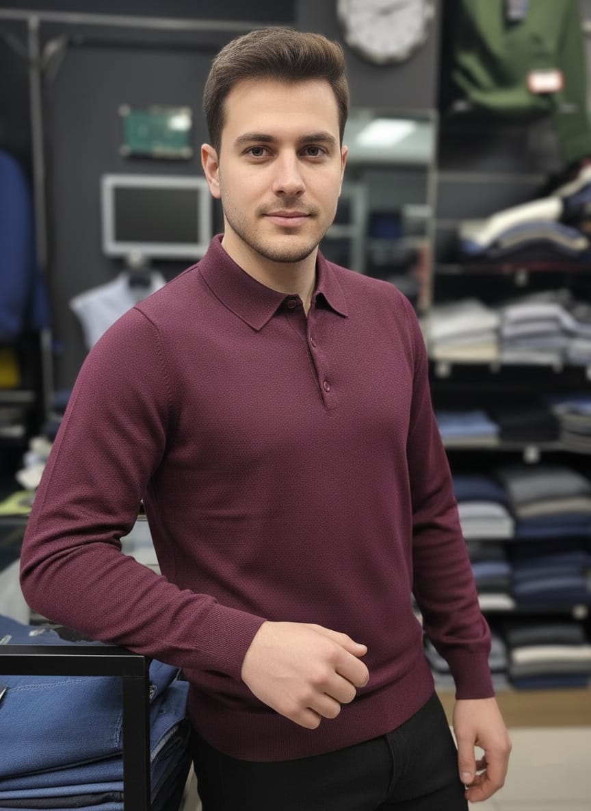 Maglia modello polo bordeaux