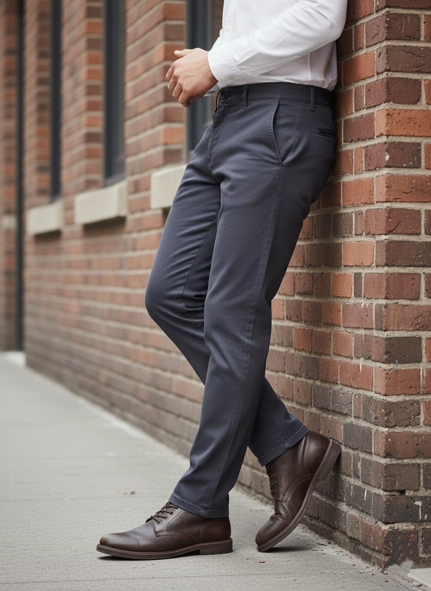 Pantalone basic elegante art blu scuro