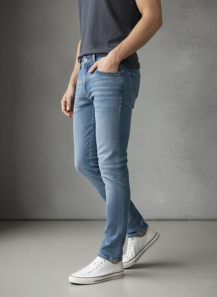 Jeans basic slim art lg809 azzurro denim