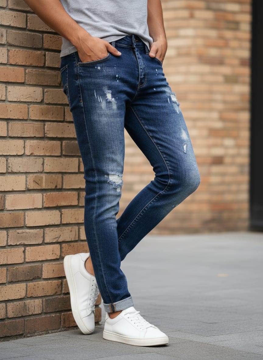 Jeans art jc-7162b slim fit denim blu scuro