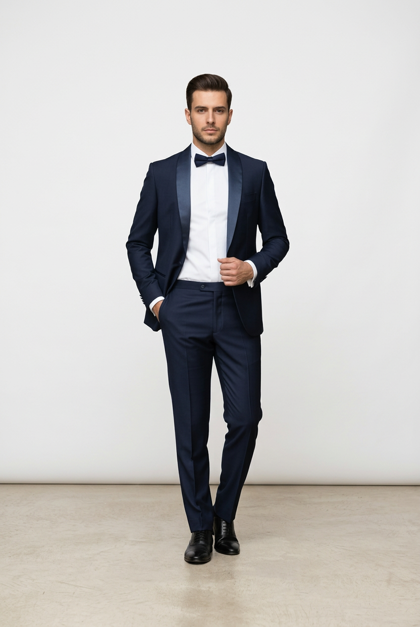 Abito completo giacca e pantalone smoking blu