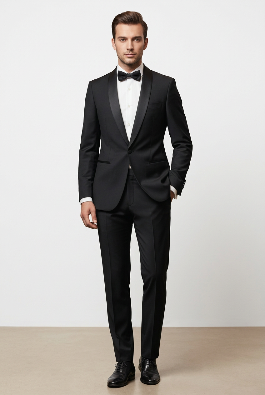 Abito completo giacca e pantalone smoking nero
