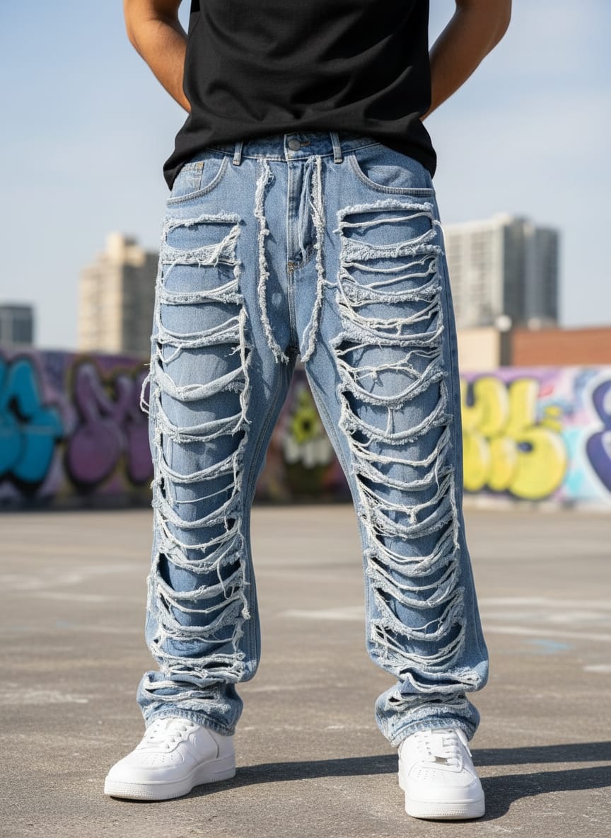 Jeans baggy fit art dm24 denim chiaro