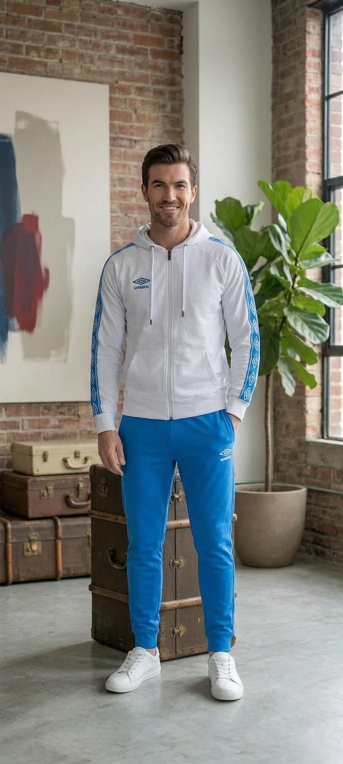 Tuta completa art Umbro bianca e celeste