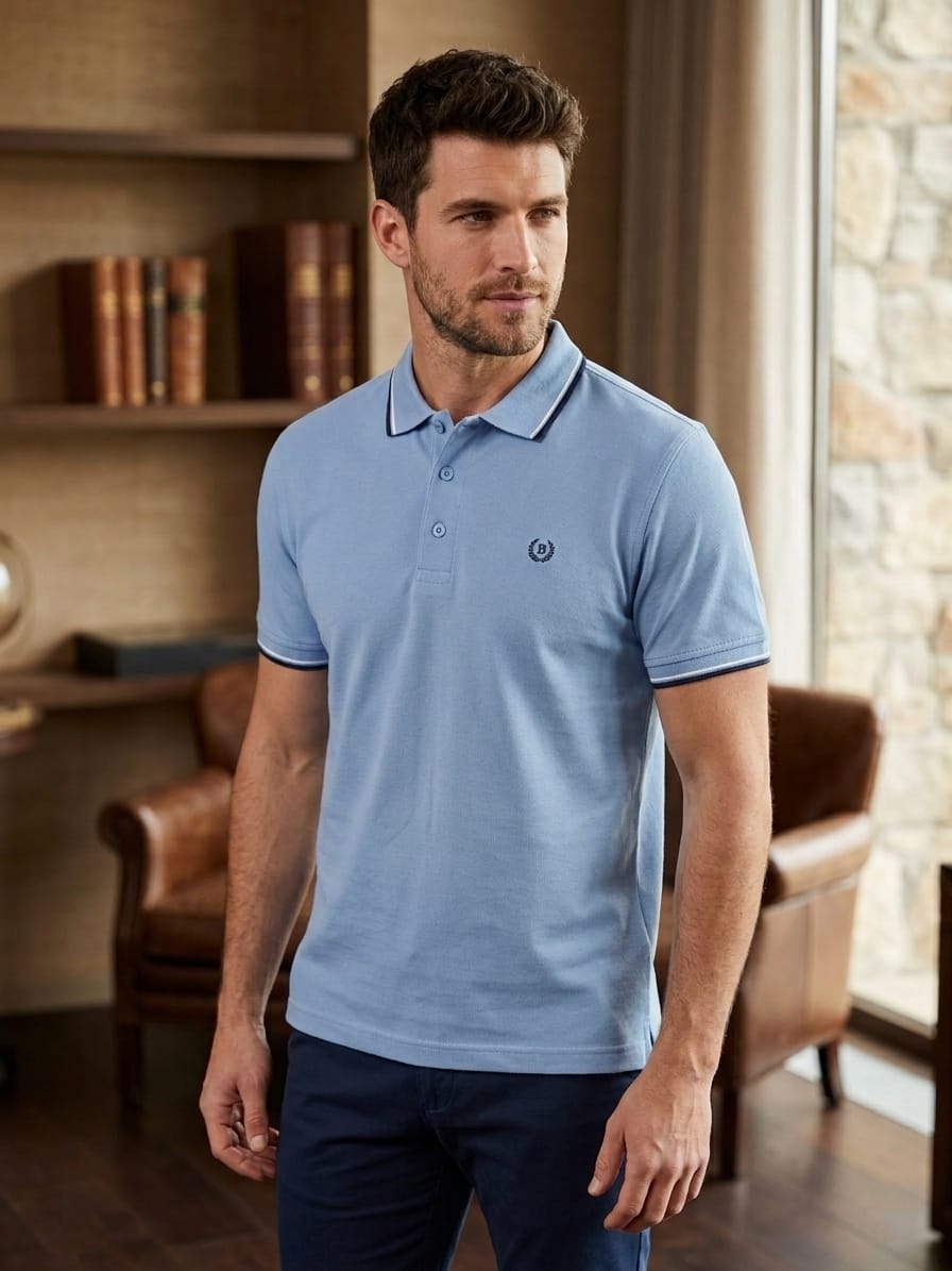 Polo maniche corte BE BOARD art 9002 color oceano