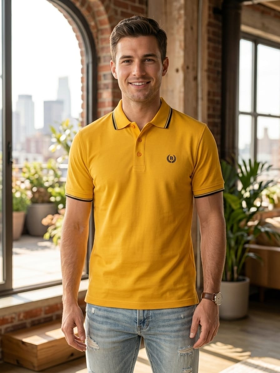 Polo maniche corte BE BOARD art 9002 color giallo oro