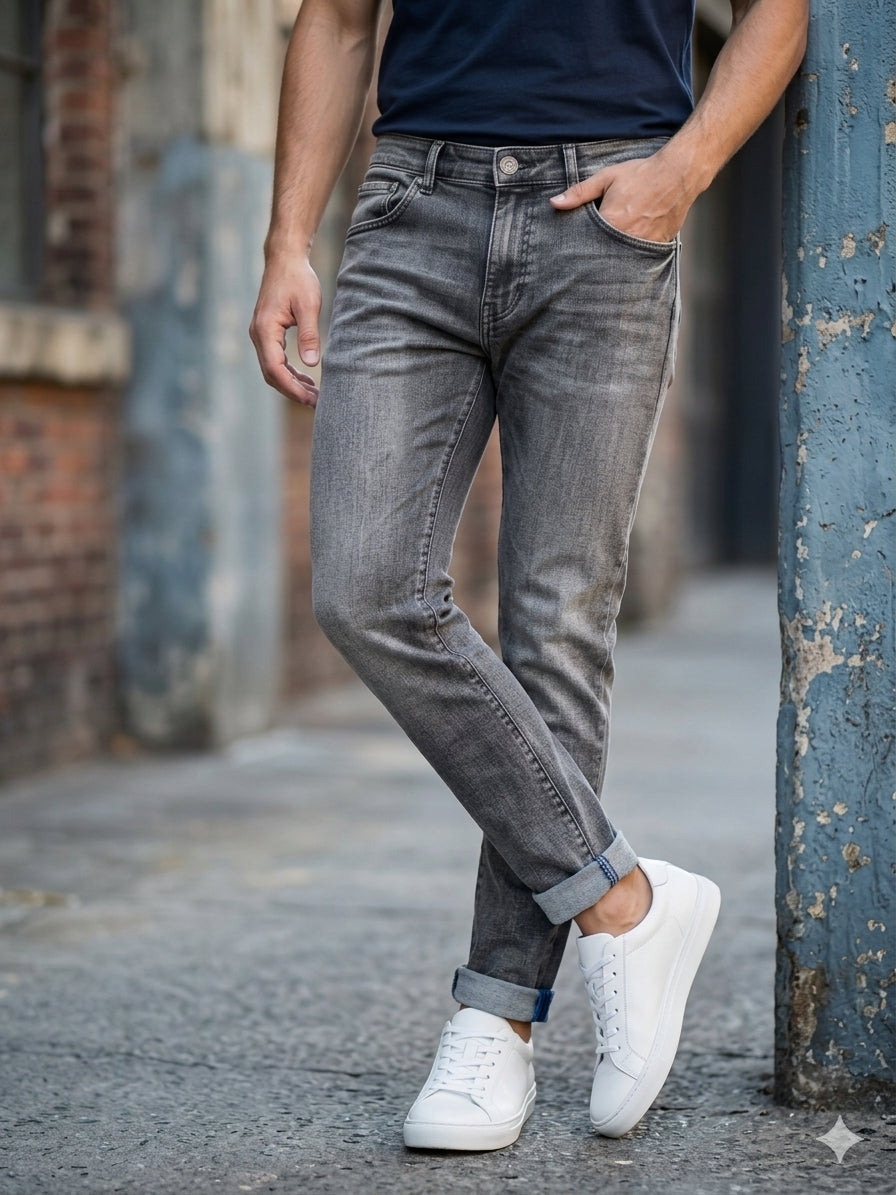 Jeans basic slim art. Re3559 denim grigio scuro