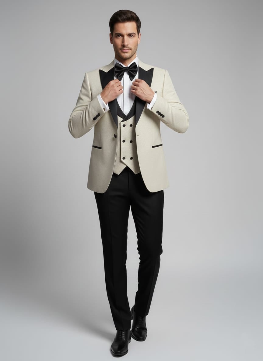 Abito completo elegante oro con brillantini