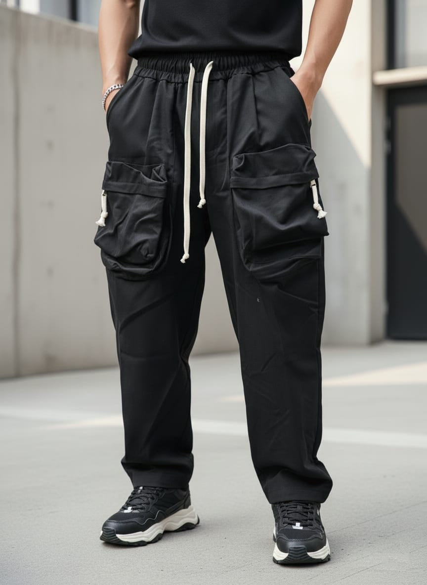 Pantalaccio baggy mod.tuta con tasconi frontali art 017203 nero