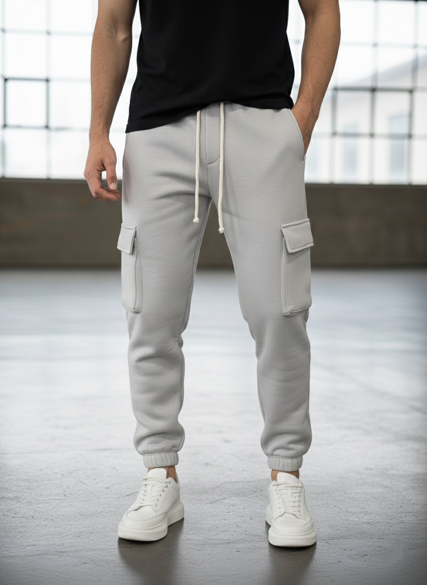 Pantalaccio cargo tinta unita duca homme grigio chiaro