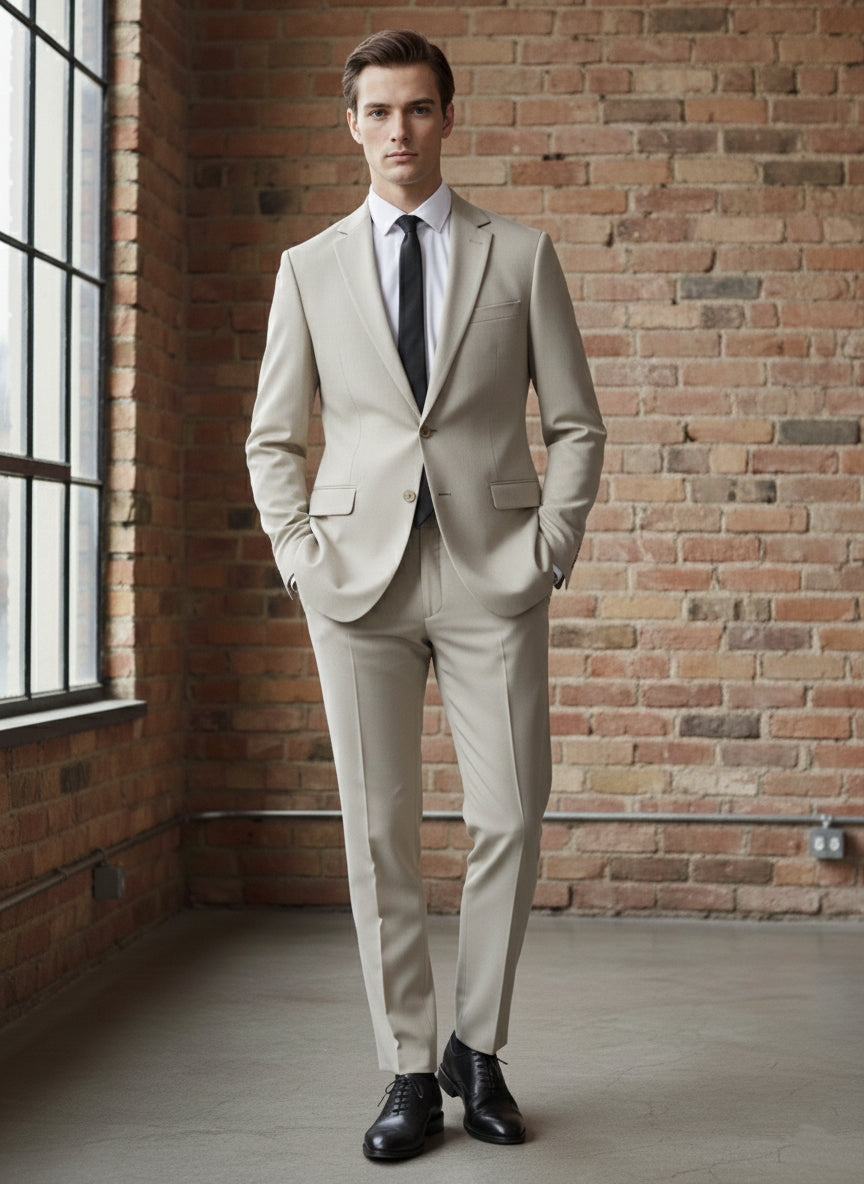 Abito completo art s9212-71 slim fit beige chiaro