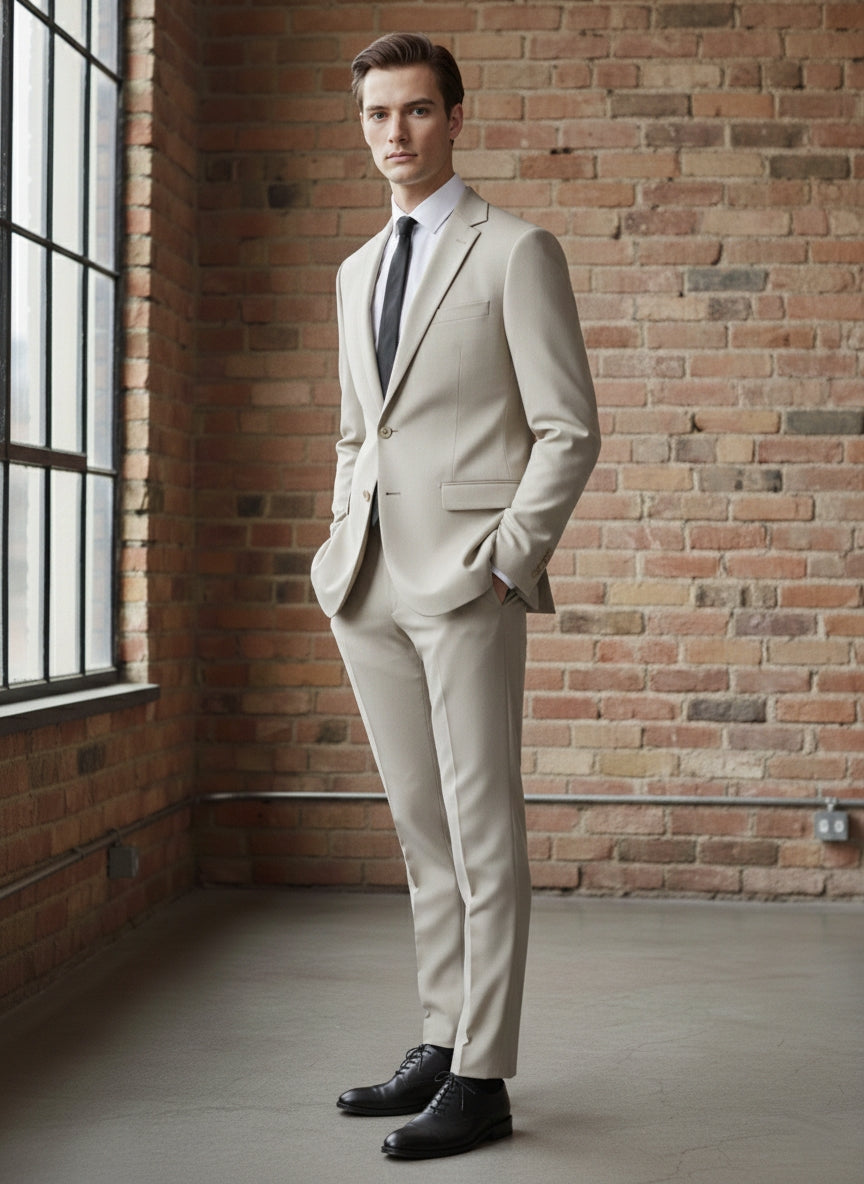 Abito completo art s9212-71 slim fit beige chiaro