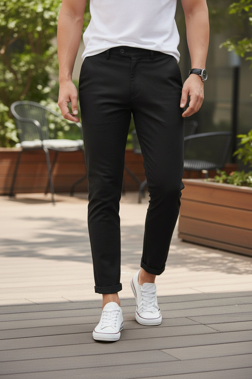 Pantalone elegante capri art 8095 nero