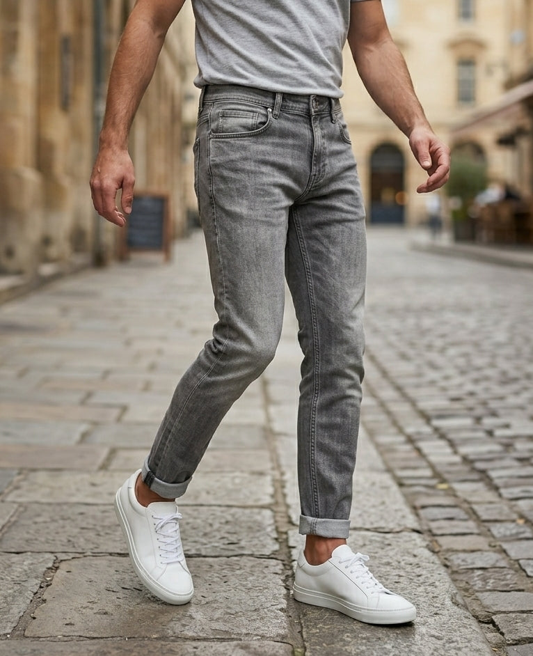 Jeans basic slim art ijk-m2691 grigio chiaro