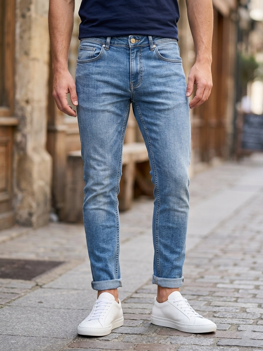 Jeans basic slim fit art ijk-m2690 denim chiaro