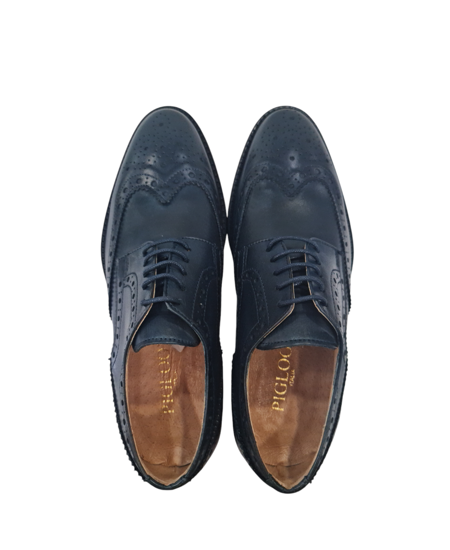 Scarpe eleganti in vero cuoio art derby blu scuro