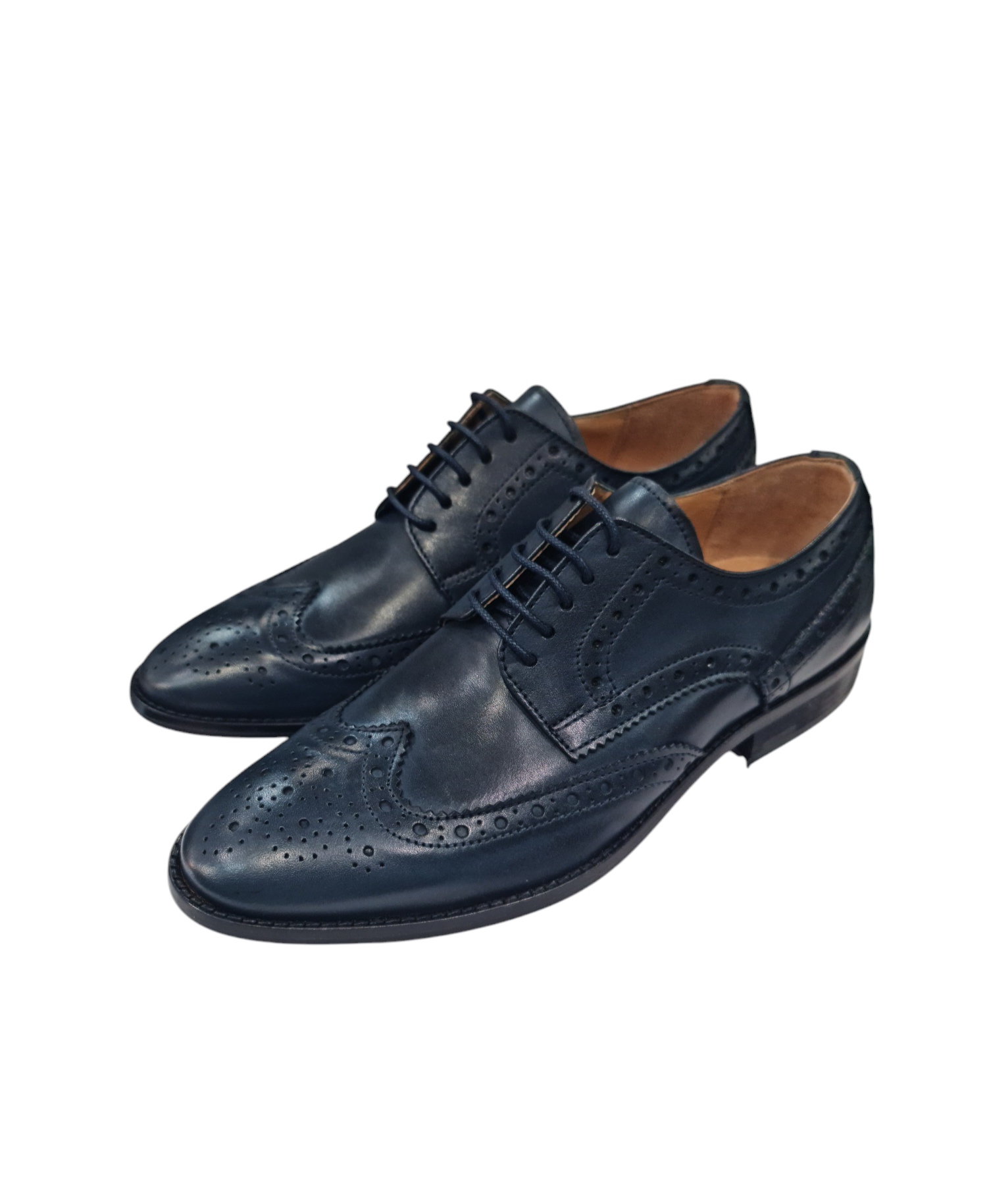Scarpe eleganti in vero cuoio art derby blu scuro
