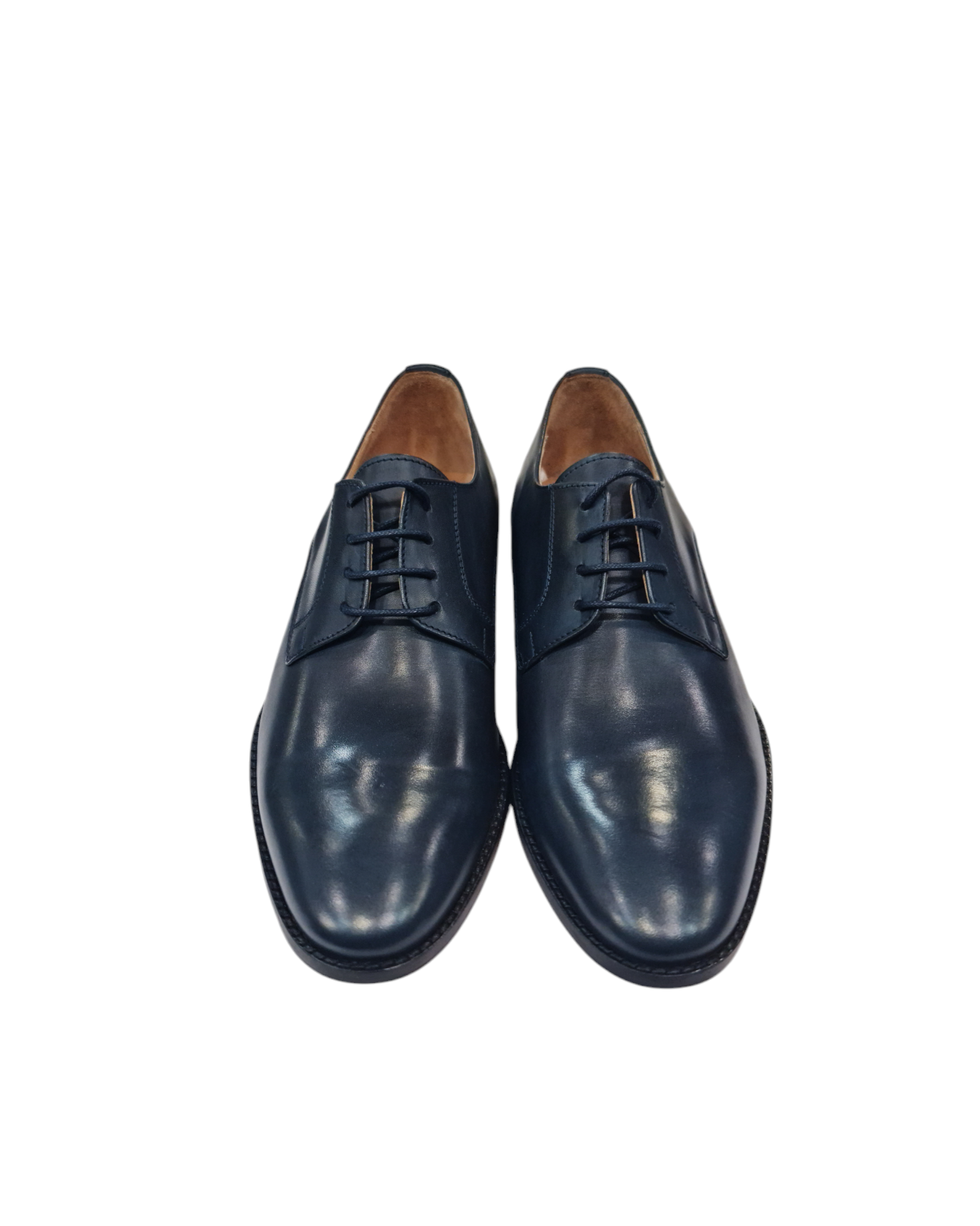 Scarpe eleganti in vero cuoio art francesina blu scura