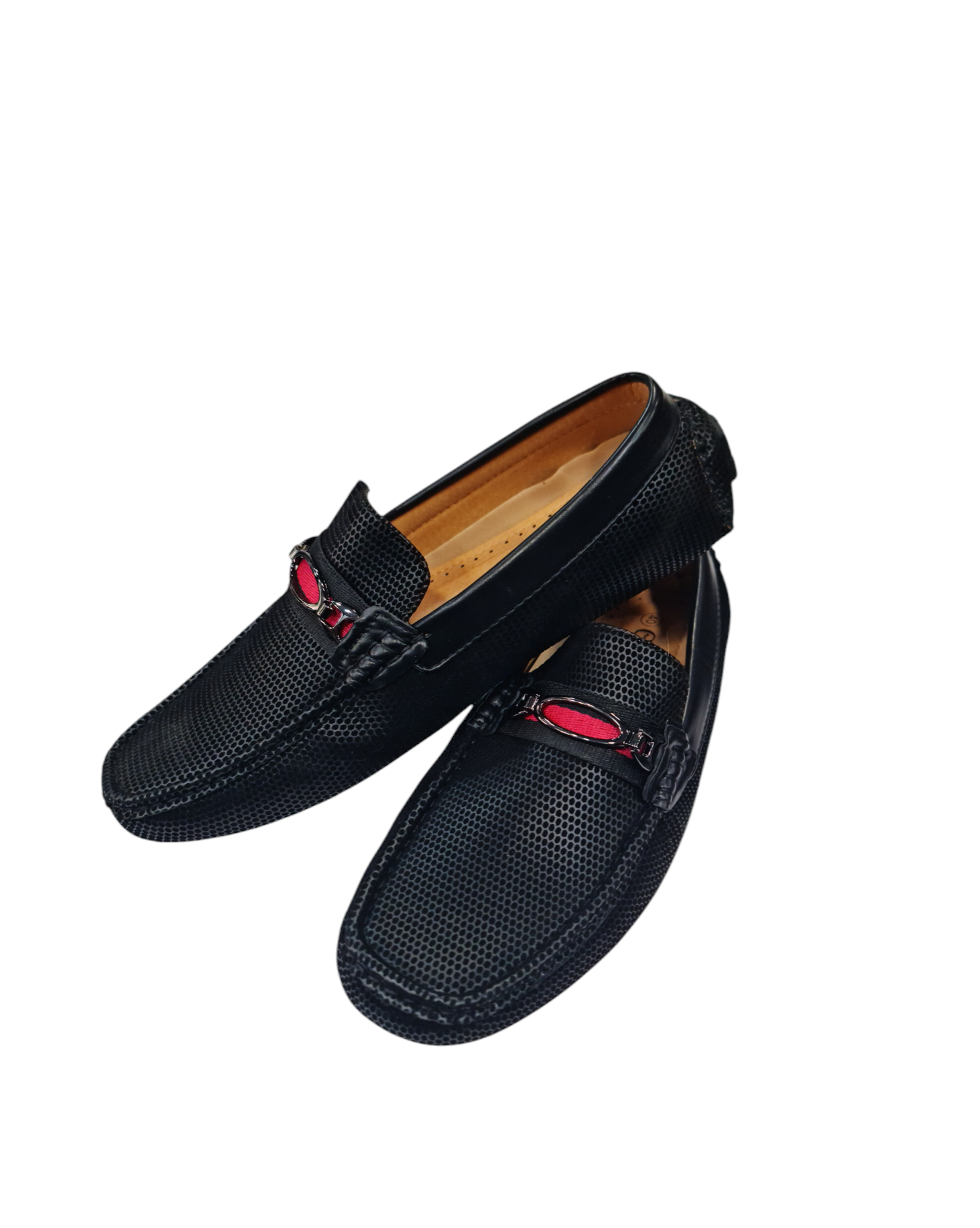 Mocassino con fascia rossa art 809 nero