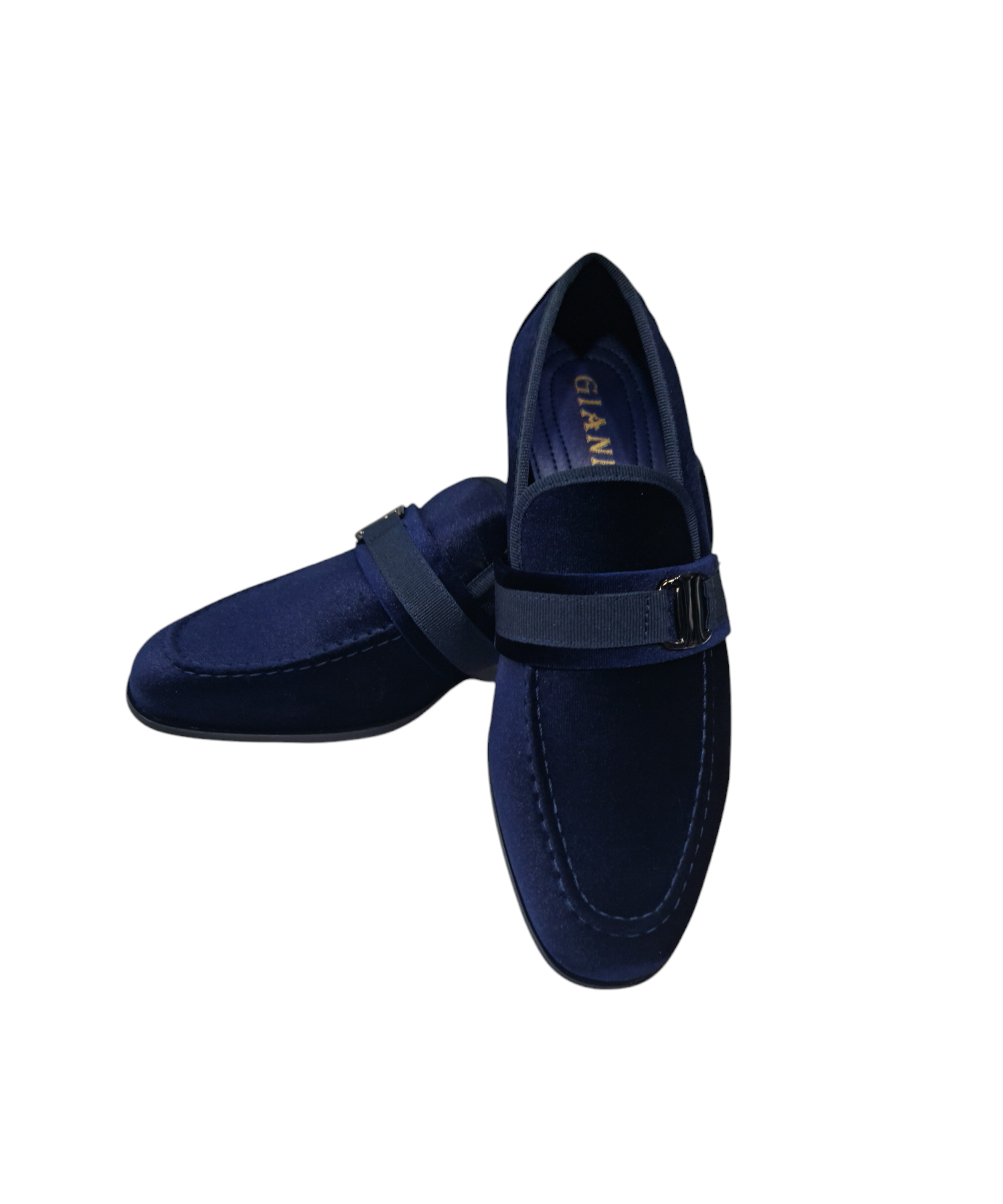 Mocassino elegante art vellutato blu scuro