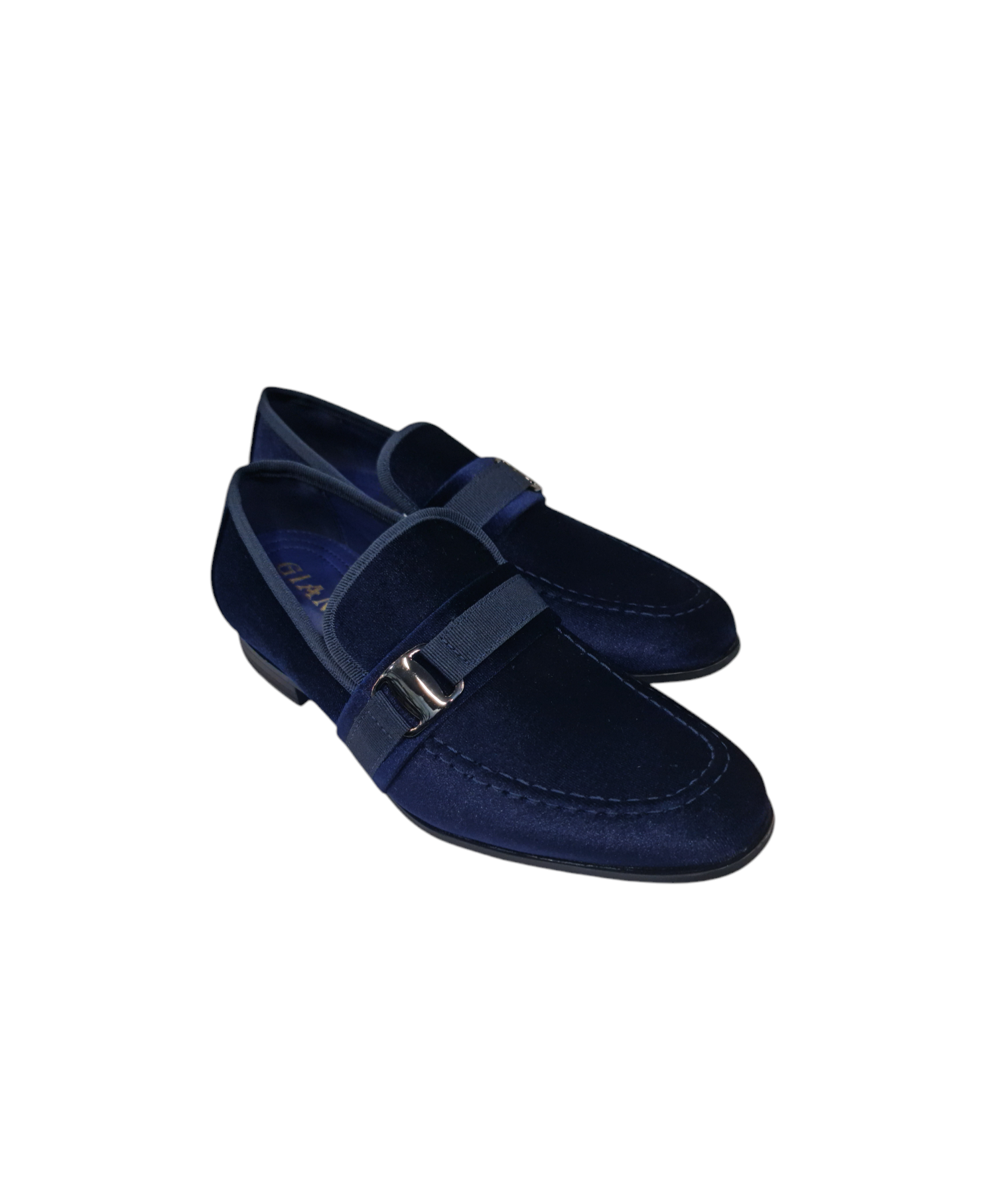 Mocassino elegante art vellutato blu scuro