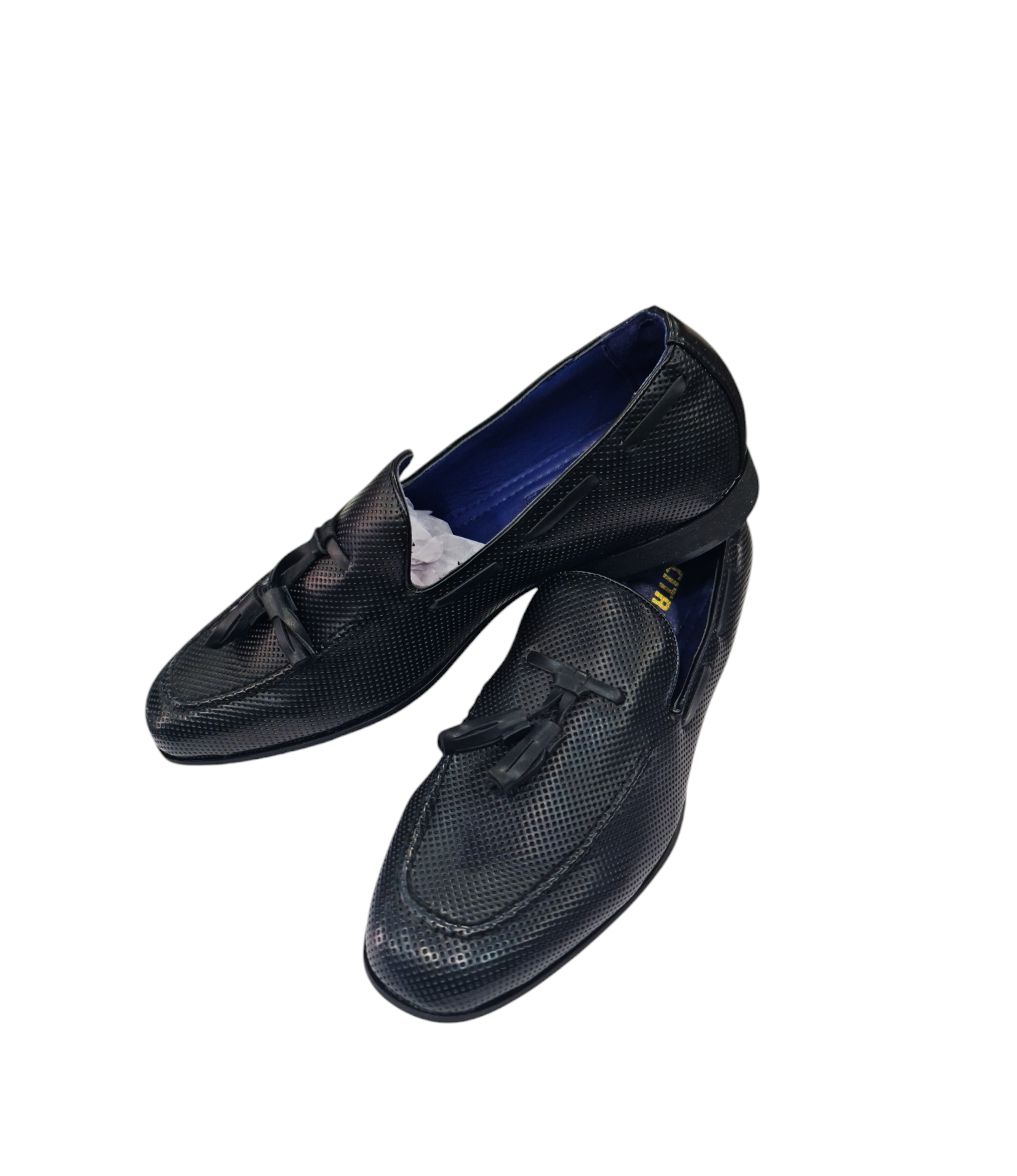 Mocassino elegante con nappine art nero lucido