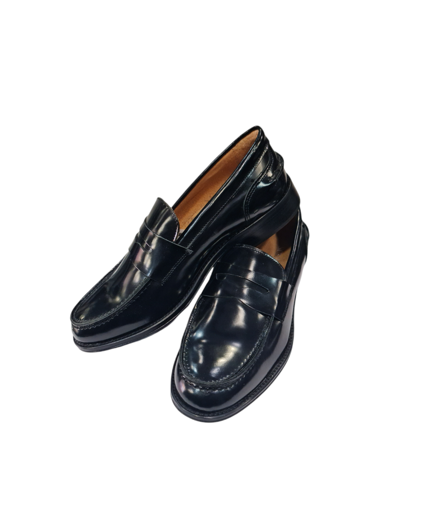 Mocassino elegante in vero cuoio art nero lucido