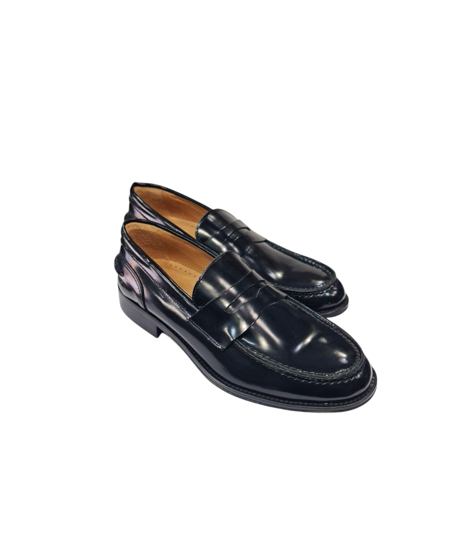 Mocassino elegante in vero cuoio art nero lucido