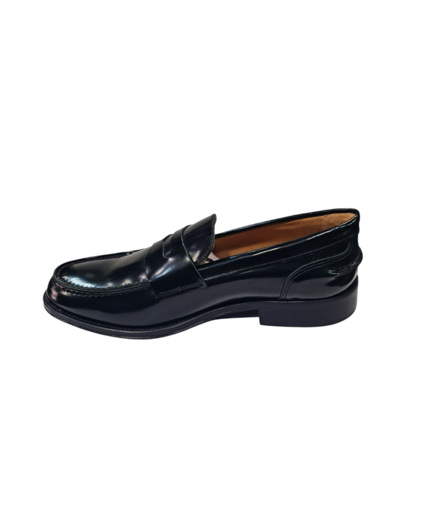 Mocassino elegante in vero cuoio art nero lucido