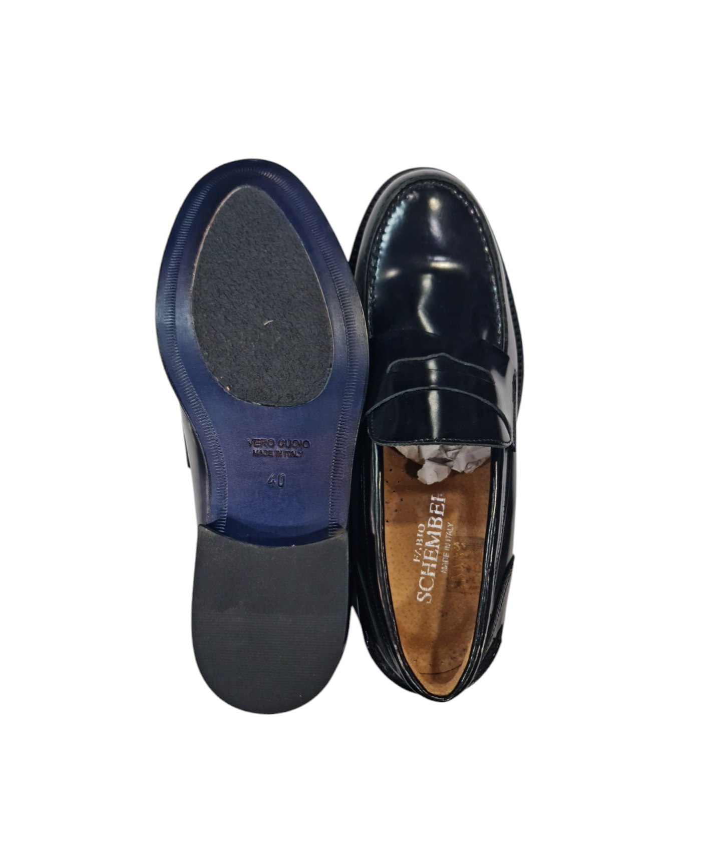 Mocassino elegante in vero cuoio art nero lucido