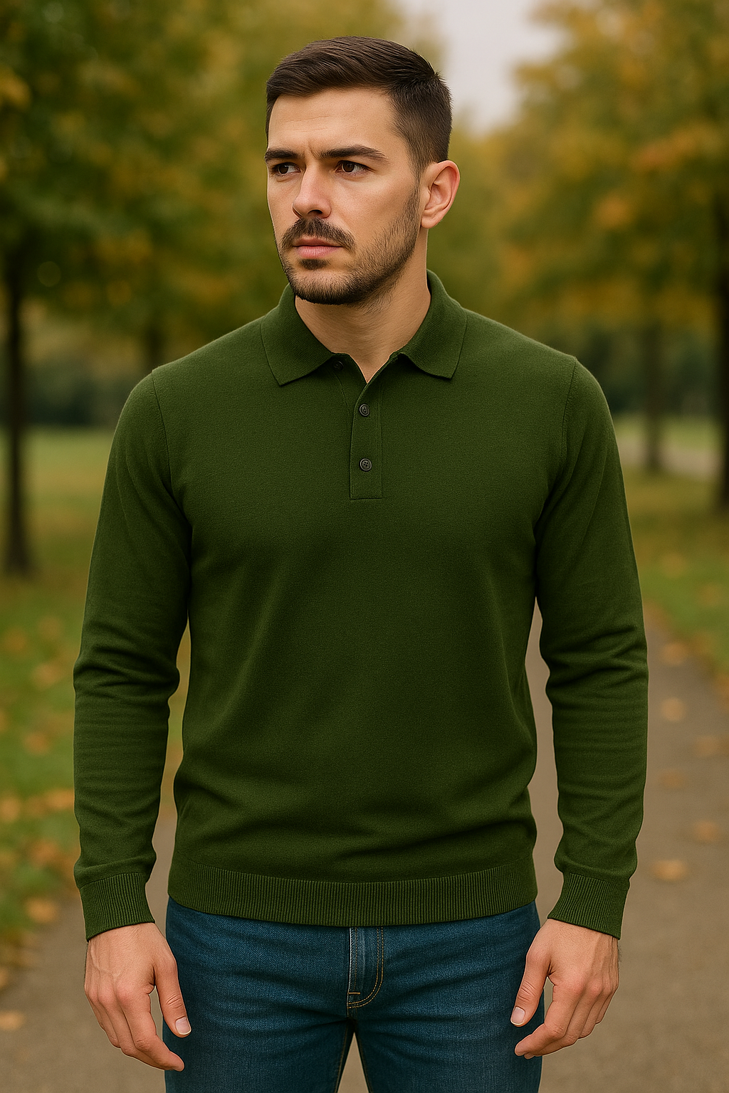 Maglia modello polo verde