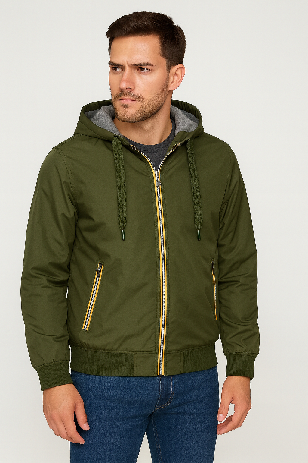 Giacchetto modello k-way verde acetato