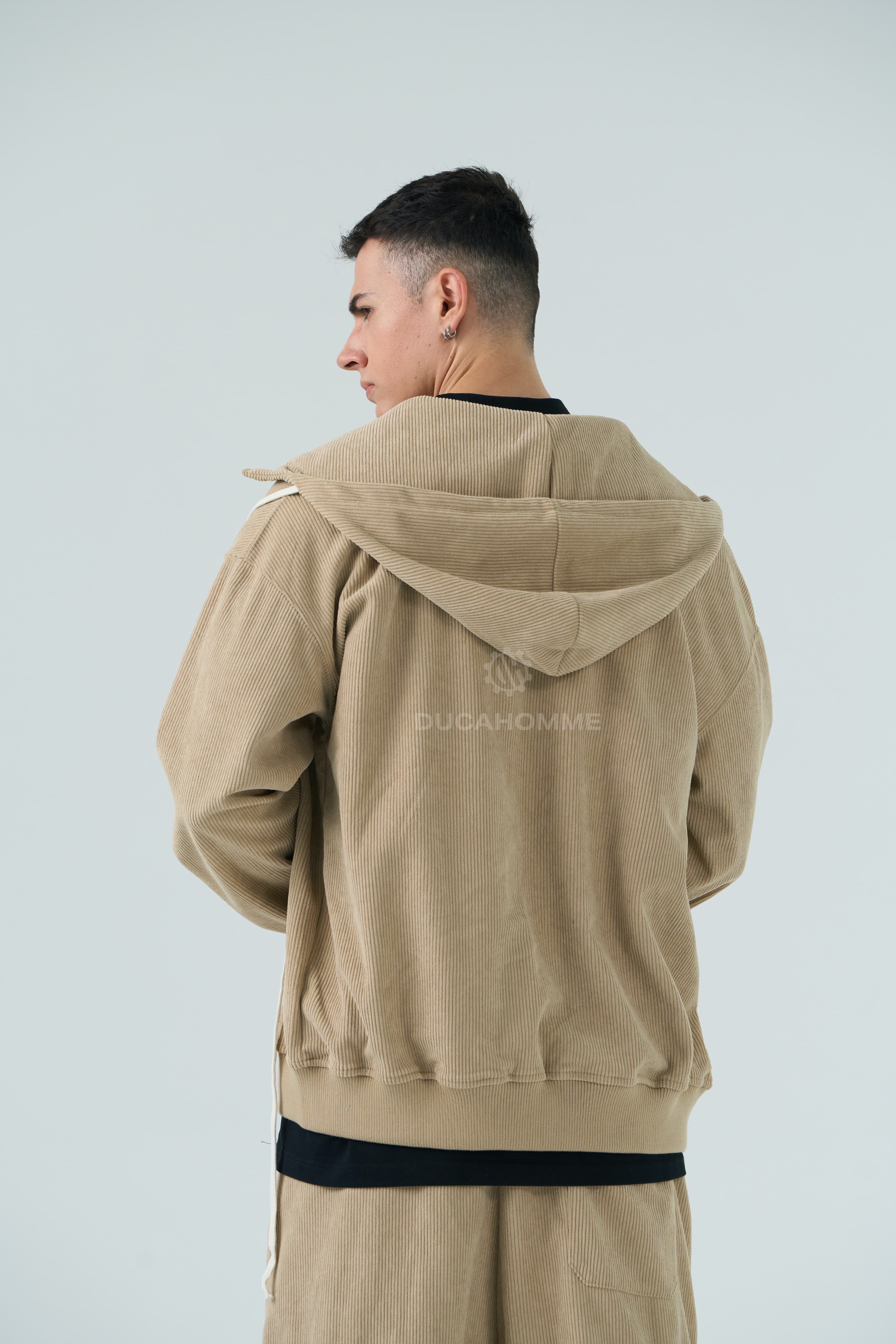 Tuta completa invernale in velluto beige