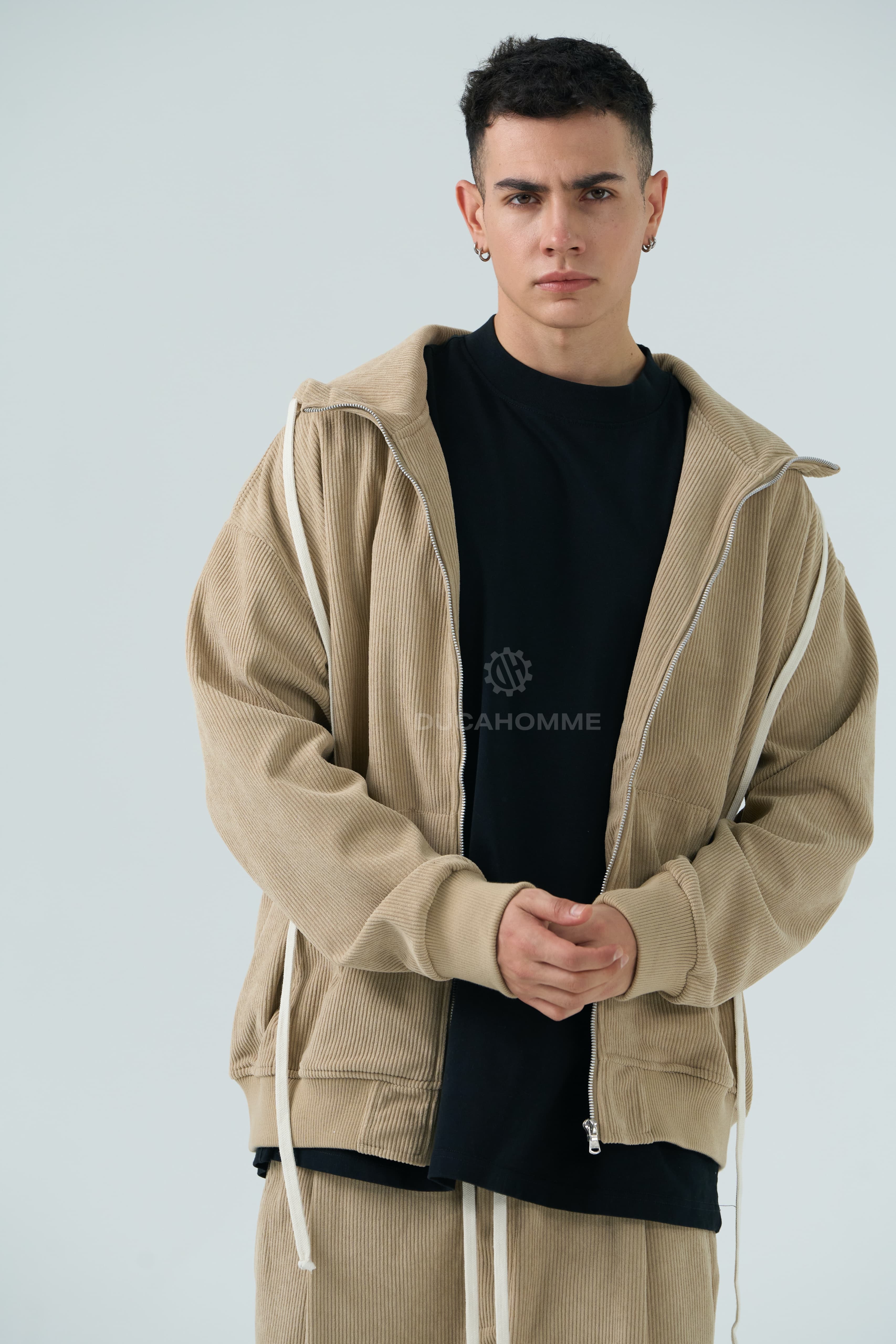 Tuta completa invernale in velluto beige