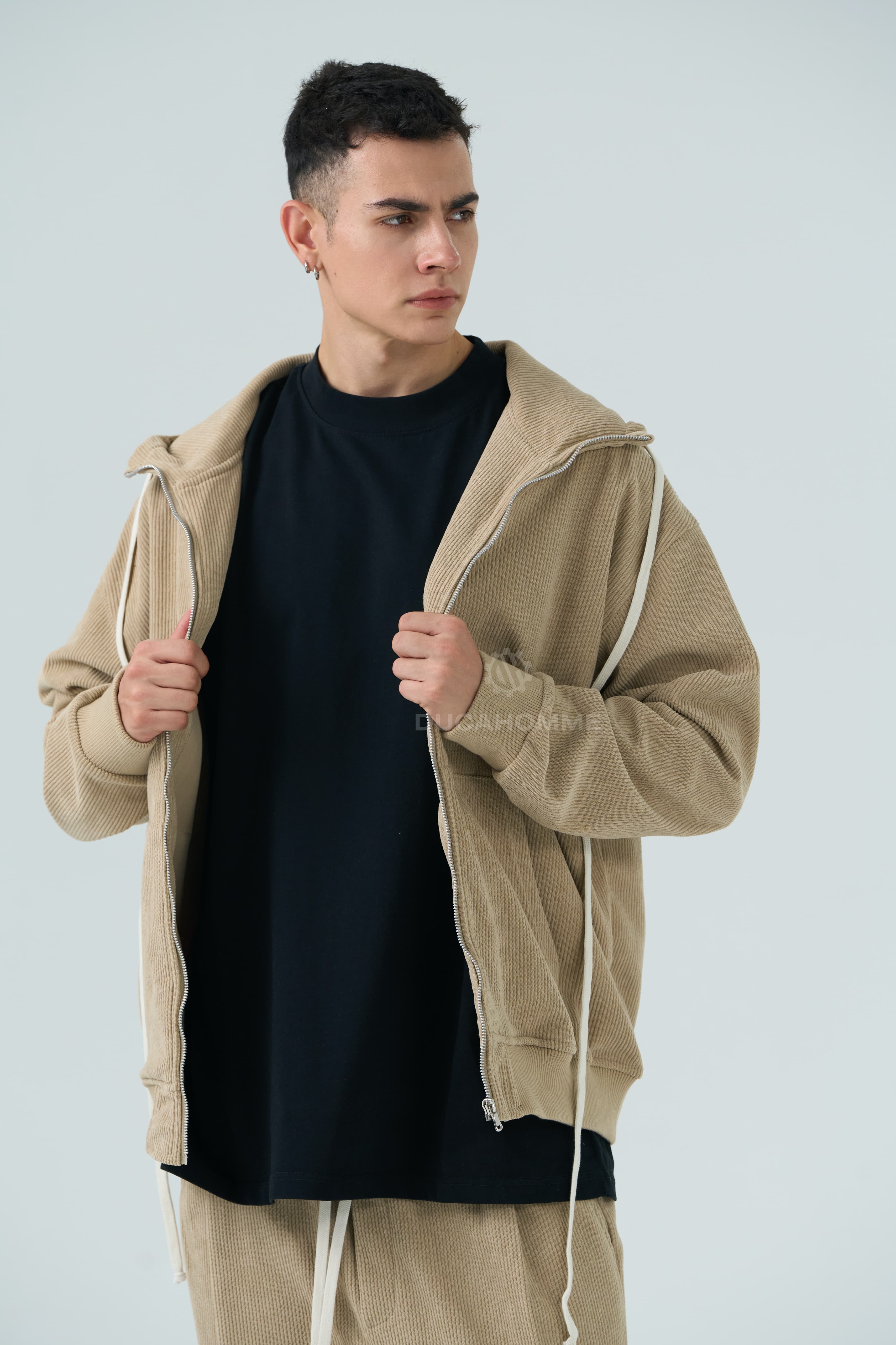 Tuta completa invernale in velluto beige