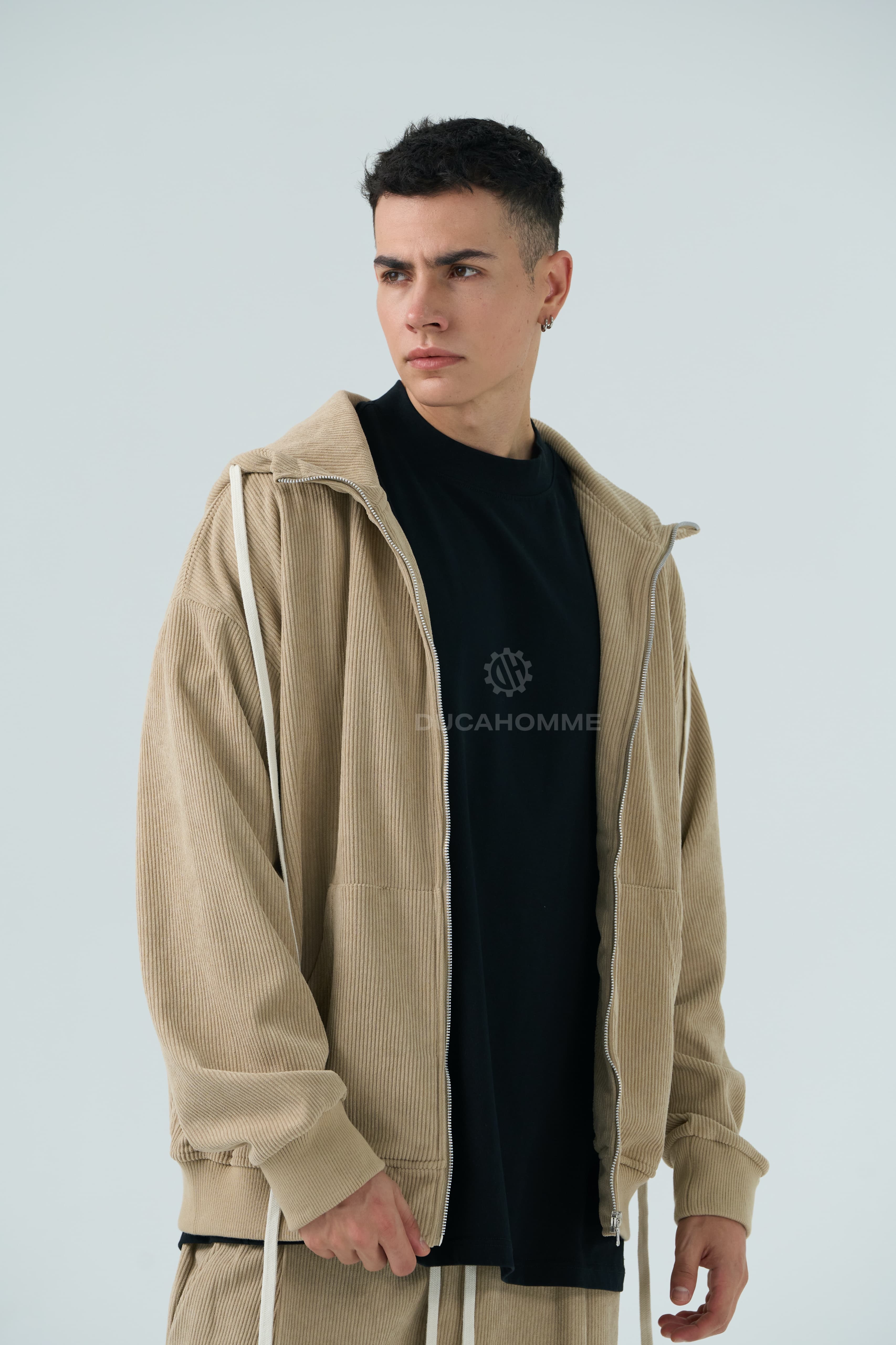 Tuta completa invernale in velluto beige