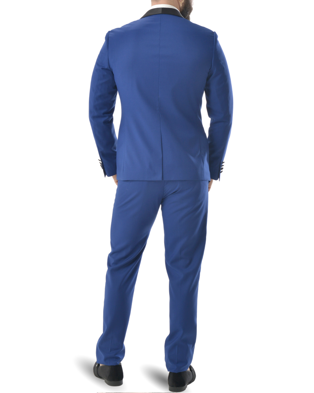 Abito completo giacca e pantalone azzurro elettrico