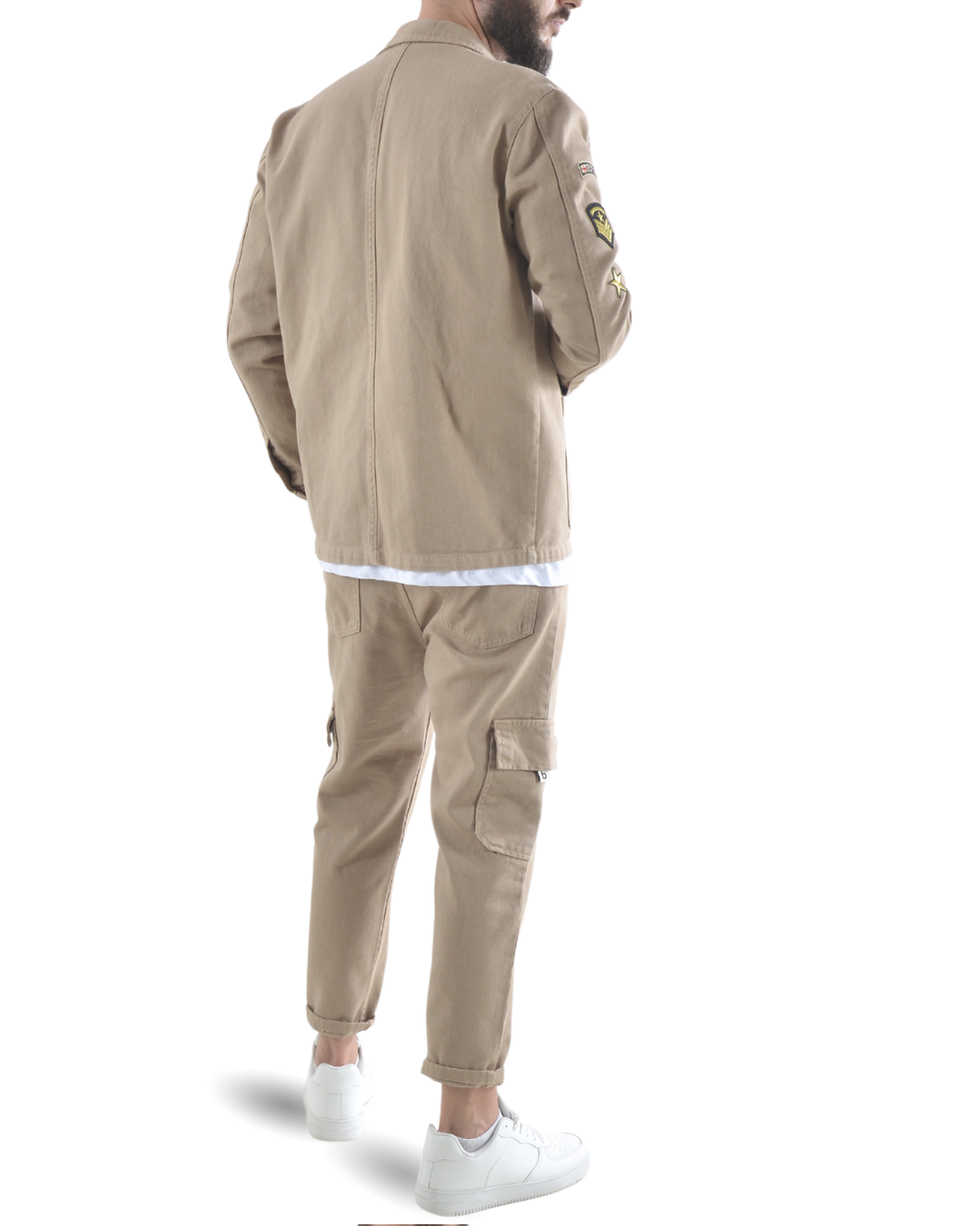 Completo camicione e pantalaccio con tascone u.s. army beige