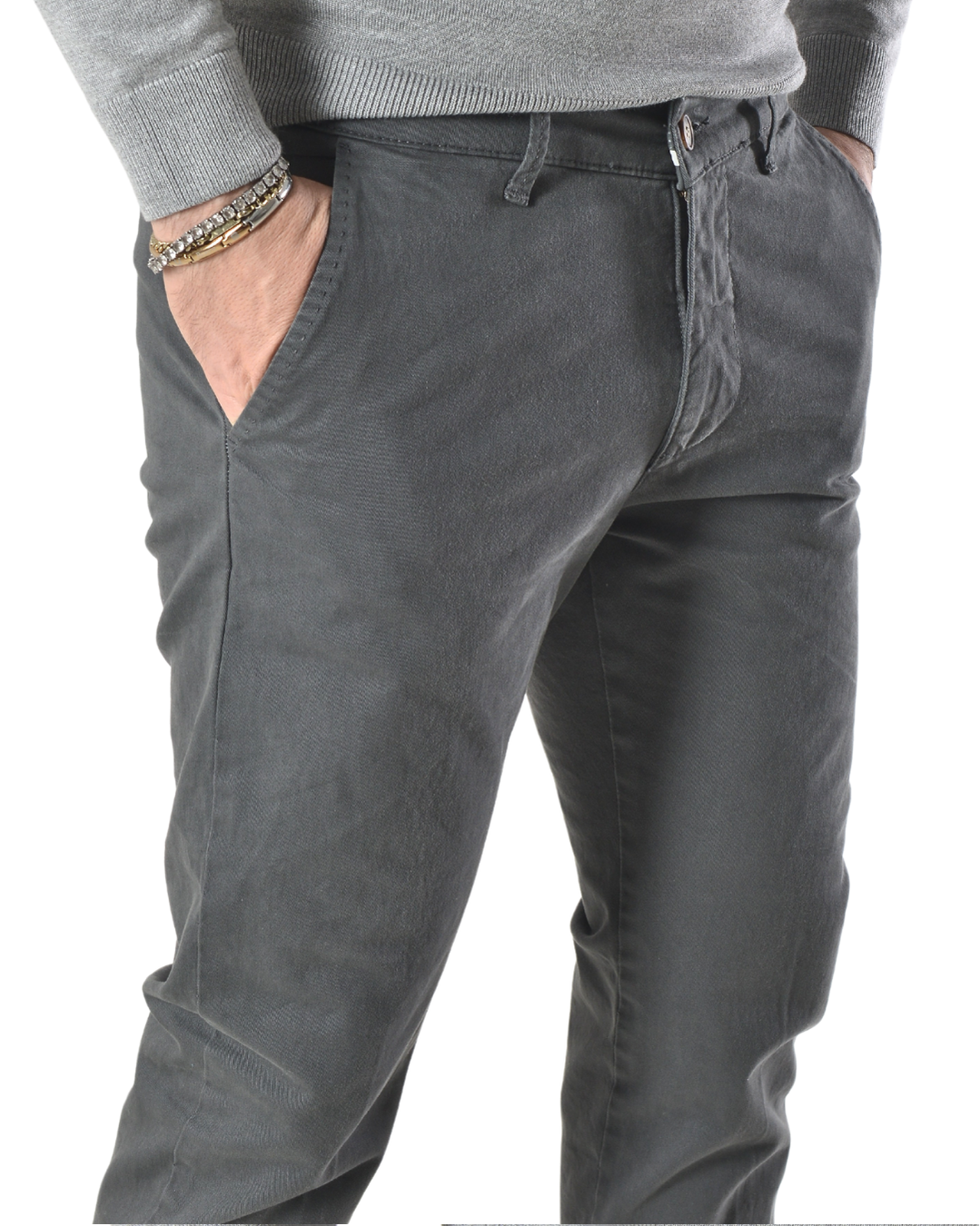 Pantalone basic elegante art t.america grigio scuro