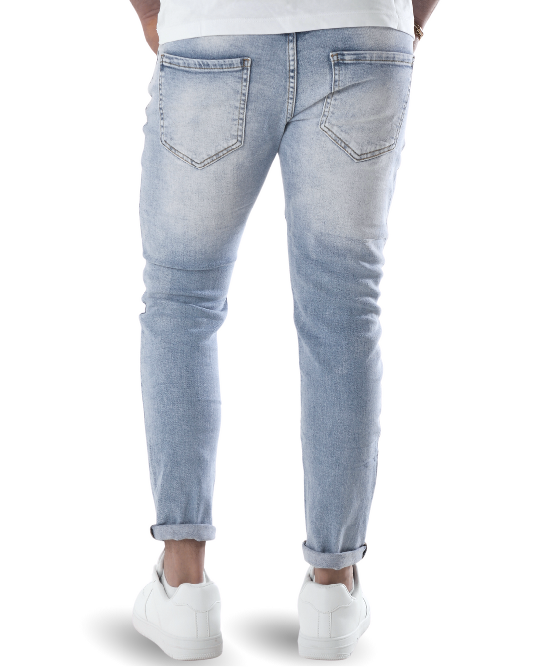 Jeans slim con strappi