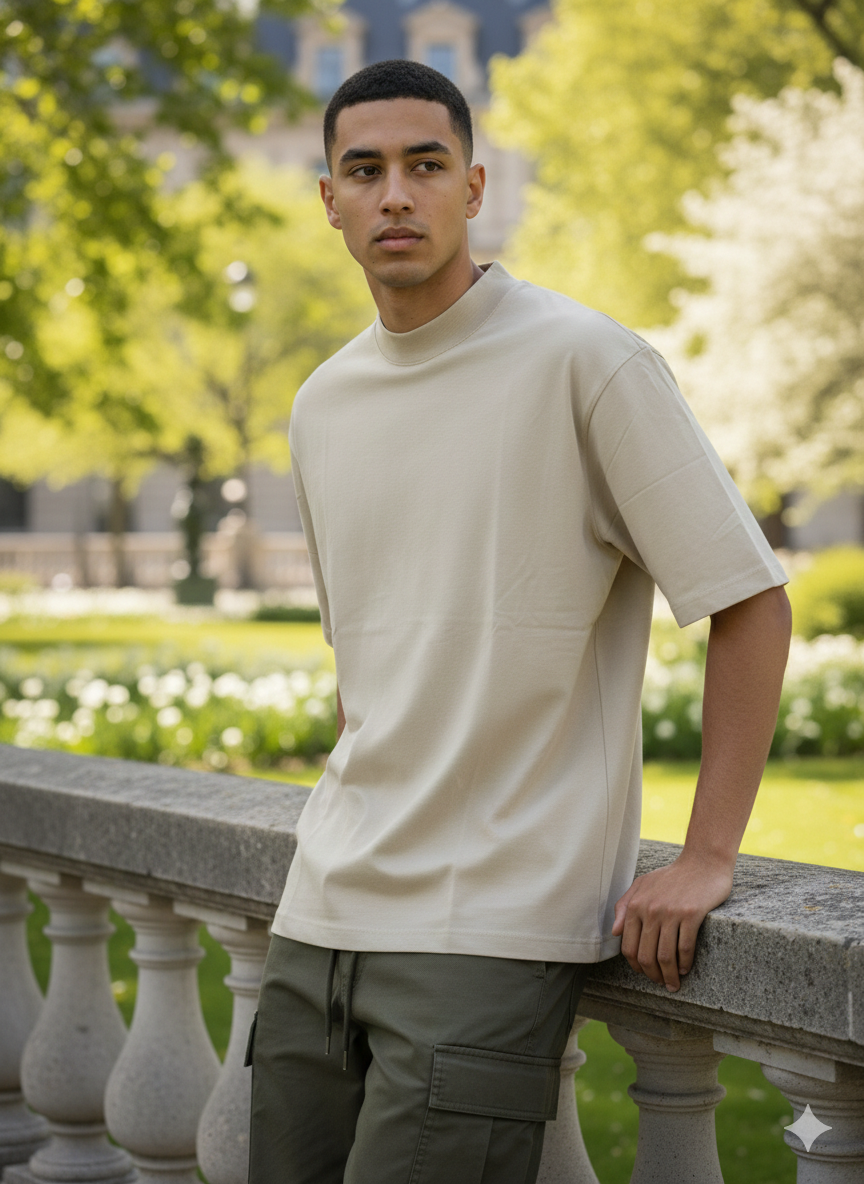 T-shirt oversize beige chiara